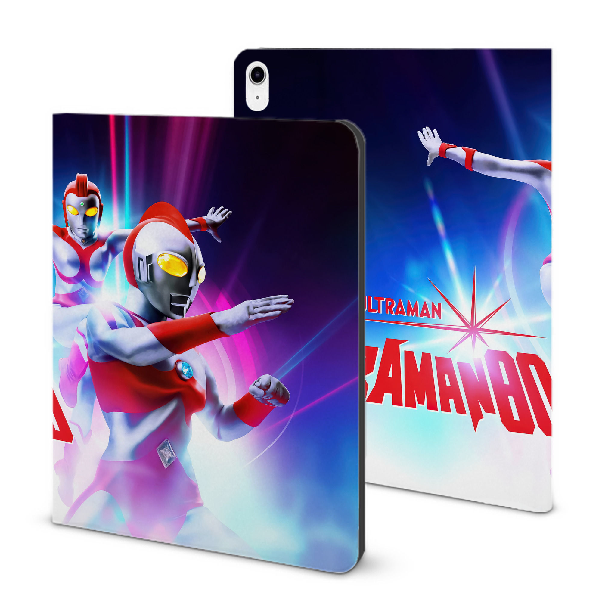 （画像用） ウルトラマン Ultraman IPad ケース ブック型 PUレザー TPU 耐衝撃 軽量 薄型 ペン収納なし 全面保護 IPad 各モデル対応